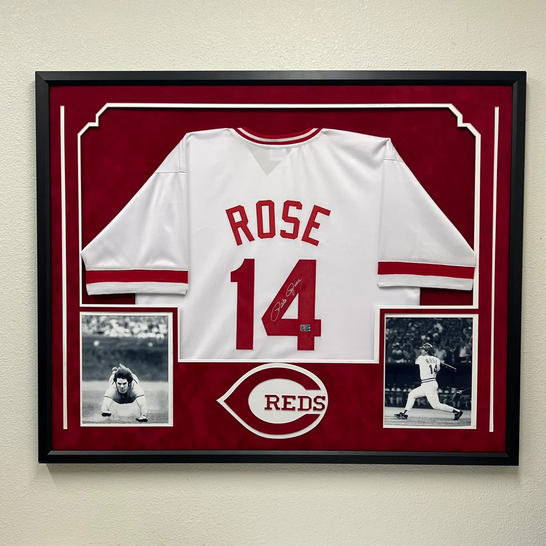 Structured jersey framing for signed pieces and personal milestones.