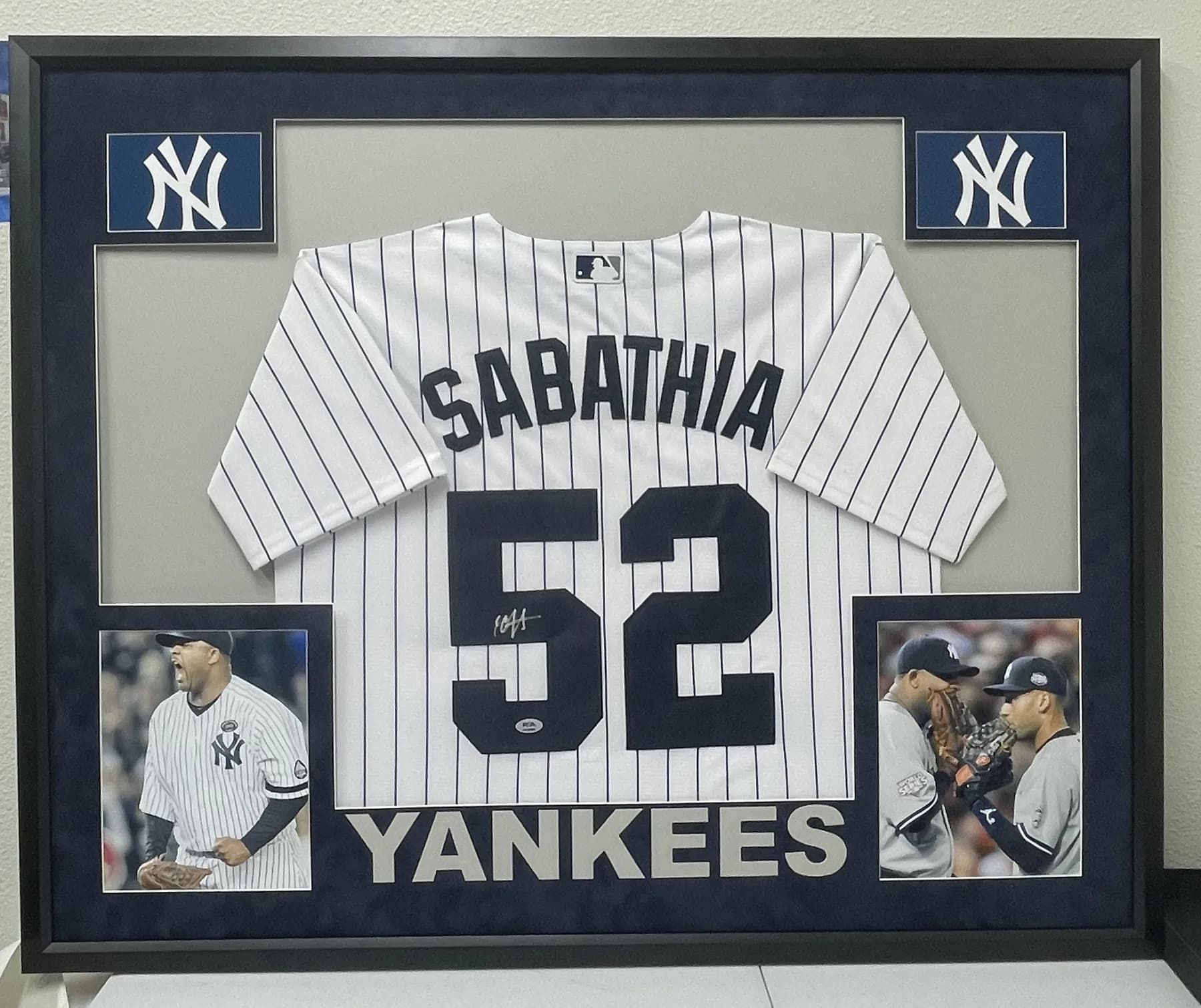 Structured jersey framing for signed pieces and personal milestones.